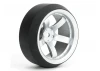 Fastrax Drift D3 Tyres Mounted on 9mm Offset 5 Spoke Satin Silver Wheels (4)