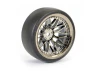 Fastrax Drift D1 Tyres Mounted on 9mm Offset 20 Spoke Black Chrome Wheels (4)