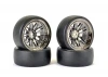Fastrax Drift D1 Tyres Mounted on 9mm Offset 20 Spoke Black Chrome Wheels (4)