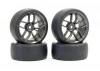 Fastrax Drift D1 Tyres Mounted on 3mm Offset 10 Spoke Graphite Wheels (4)