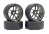 Fastrax Drift D1 Tyres Mounted on 3mm Offset 10 Spoke Graphite Wheels (4)
