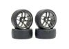 Fastrax Drift D1 Tyres Mounted on 3mm Offset 10 Spoke Graphite Wheels (4)