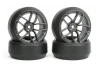 Fastrax 1:10 (4) Drift D3 Tyre With 3mm 10-Spoke Wheel-Graphite