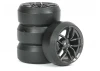 Fastrax 1:10 (4) Drift D3 Tyre With 3mm 10-Spoke Wheel-Graphite