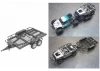 Fastrax Scale Dual Axle Truck Car Trailer With Ramps + LED Lights