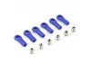 Fastrax Rose Joints (6) Blue W/Balls