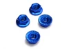 Fastrax M4 Blue Serrated Flanged Locking Wheel Nuts (4)