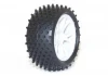 FTX Vantage Rear Buggy Tyres Pre Mounted on White Wheels - 1 Pair