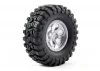 FTX Outback Pre-Mounted 6Hex/T Yre (2) - Chrome