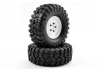 FTX Outback Pre-Mounted Steel Lug/Tyre (2) - White