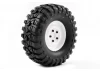 FTX Outback Pre-Mounted Steel Lug/Tyre (2) - White