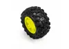ProLine 1:16 Badlands MX Tires Mounted on Yellow Split Six 12mm Hex Wheels (2)