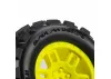 ProLine 1:16 Badlands MX Tires Mounted on Yellow Split Six 12mm Hex Wheels (2)
