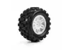 ProLine 1:16 Badlands MX Tires Mounted on White Split Six 12mm Hex Wheels (2)