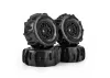 ProLine 1:16 Dumont Paddle Tires Mounted on Black Split Six 12mm Hex Wheels (2)