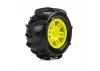 ProLine 1:16 Dumont Paddle Tires Mounted on Yellow Split Six 12mm Hex Wheels (2)