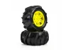 ProLine 1:16 Dumont Paddle Tires Mounted on Yellow Split Six 12mm Hex Wheels (2)