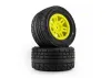 ProLine 1:16 Menace Street Tires Mounted on Yellow Split Six 12mm Hex Wheels (2)