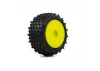 Edge Front / Step Pin Rear Tires Mounted 7mm Yellow (4): Los