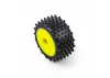 Edge Front / Step Pin Rear Tires Mounted 7mm Yellow (4): Los