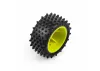 Edge Front / Step Pin Rear Tires Mounted 7mm Yellow (4): Los