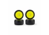 1/28 Prism Front/Rear Carpet Tires Mounted 7mm - Yellow (4):