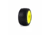1/28 Prism Front/Rear Carpet Tires Mounted 7mm - Yellow (4):