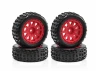 Mud Block - Tyre w/ Red 10 Spoke Rim Set - 1:18 Typhon