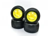 Hobao Hyper TT Truck Tyres Mounted Yellow Wheel (4Pcs)