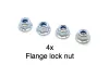 Tamiya 4mm Flange Lock Nut (4Pcs)