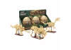 Tray of 3 Dinosaur Eggs with Stegosaurus - Triceratops & Velociraptor