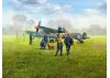 WWII RAF Airfield Diorama Set with 7 Figures & 2 Spitfires