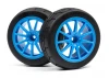 HPI WR8 Gymkhana Tyres Pre Mounted on Speedline Corse Turini Cyan Wheels - 1 Pair