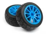 HPI WR8 Gymkhana Tyres Pre Mounted on Speedline Corse Turini Cyan Wheels - 1 Pair