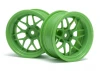 HPI Tech 7 Green Wheels - 52x26mm +9mm Offset - 1 Pair