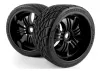 HPI Phaltline Tyres Pre Mounted on 3251 Tremor Black Wheels (2)