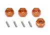 Aluminium 7mm Hex Hub Set (Orange/4pcs)