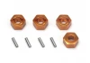 Aluminium 7mm Hex Hub Set (Orange/4pcs)