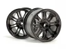 HPI 8 Spoke Wheel - Black Chrome - 83x56mm - 14mm Hex - (pair)