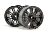 HPI 8 Spoke Wheel - Black Chrome - 83x56mm - 14mm Hex - (pair)