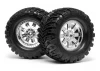 HPI Super Mudders Tyres Pre Glued on Chrome Ringz Wheels (14mm Hex)
