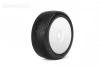 Jetko Lesnar Ultra Soft 1:8 Buggy Tyres Pre Glued on White Revo Rims (2)