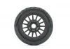 Jetko Extreme Rockform 1:8 Buggy Belted Tyres on Black Wheels 17mm Hex (2)