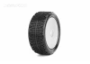 Jetko Challenger Medium EOS 1:10 Buggy 4WD Front Tyres Mounted on White Wheels (2)