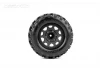 Jetko EX Tyre MT Wasteland Black Wheel 2.8 on 12/14/17mm Hex Wheels (2)