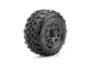 Jetko Extreme King Cobra SC Tyres On 2.2 SC 12mm Hex 2WD Front Black Wheels (2)