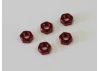 Kyosho Nut M3 X2.4 (5) - Aluminium/Red