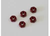Kyosho Nut M3 X2.4 (5) - Aluminium/Red