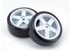 KYOSHO Pre-Glued Drift Tyres FZ02 5-Spoke White 1:10 Fazer 2.0 (2)