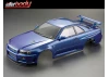 Killer Body Nissan Skyline R34 195mm Finished Bodyshell - Blue